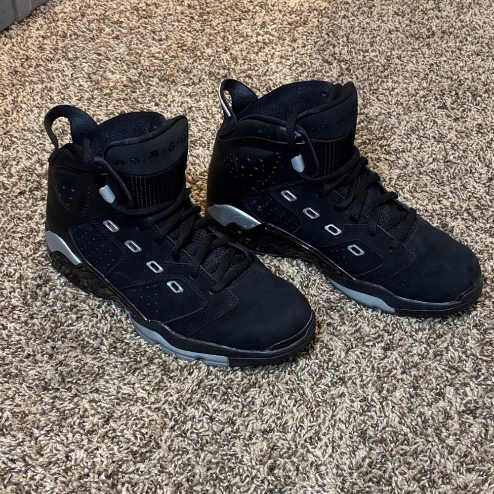 Nike Air Jordan 6-17-23 in Black and Metallic Silver High-Top Sneakers